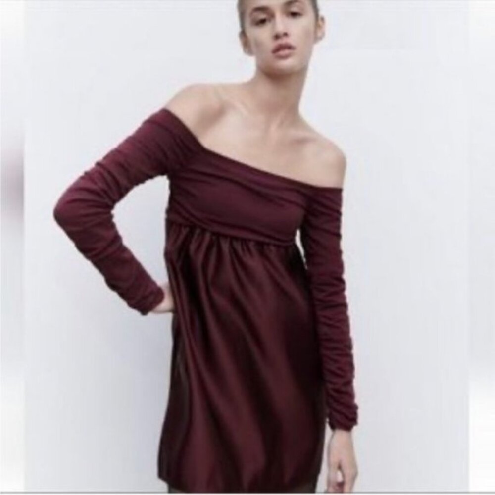 New With Tag Zara Combination Knit Mini Dress Size S - Picture 1 of 10